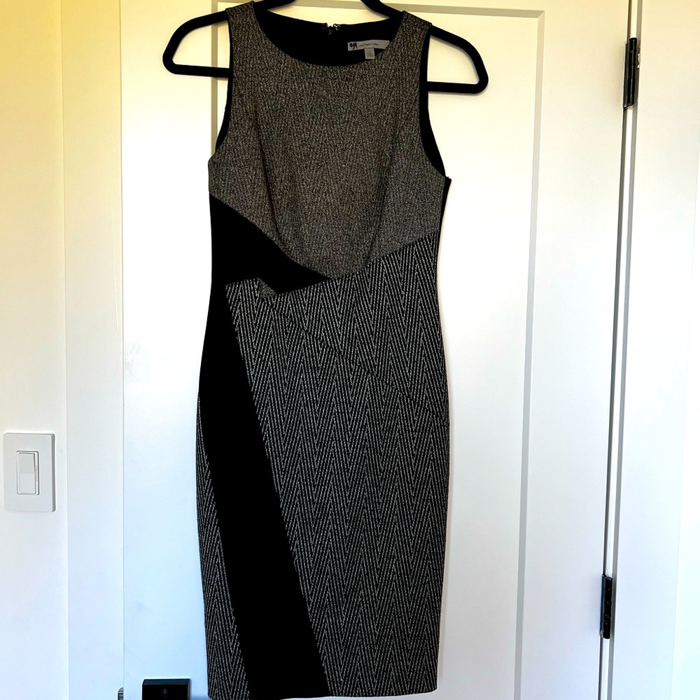 Classiques Entier Gray and Black Cocktail Dress Size 0 Like New
